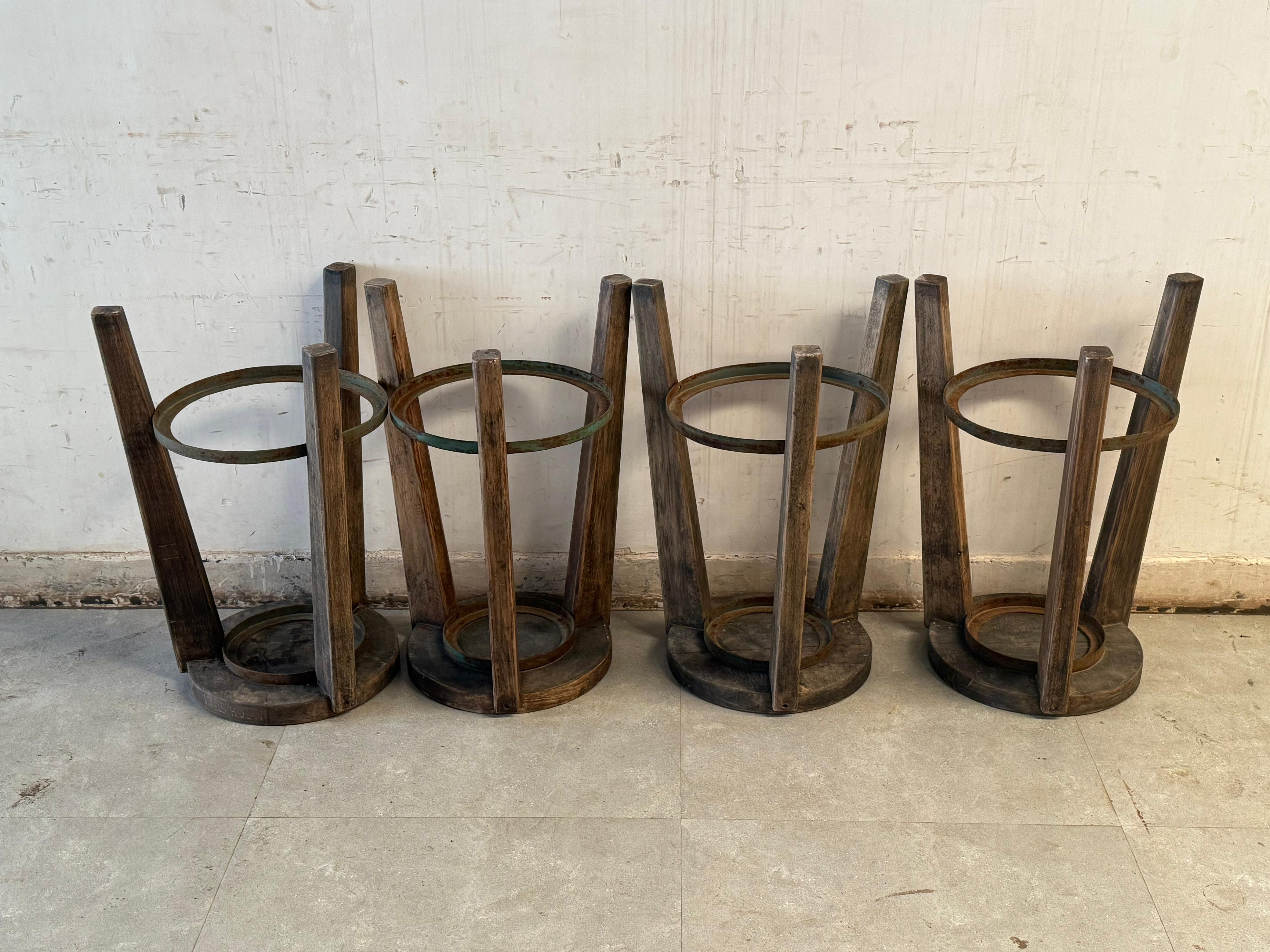 4X Metal Ring Barstools