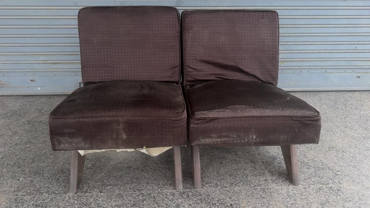 Pair of Original Pierre Jeanneret Armless Sofa Chairs