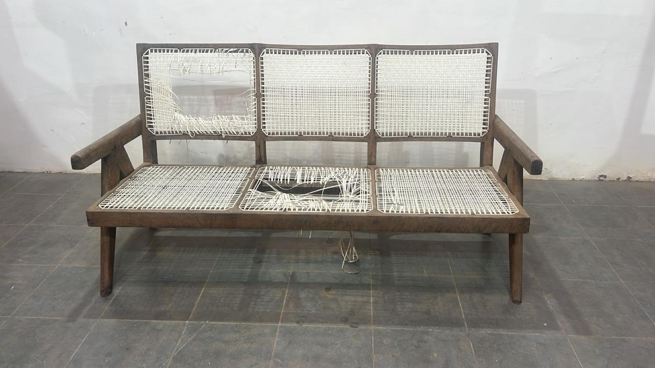 Pierre Jeanneret Three-Seat Settee - Panjab University 1958–1965