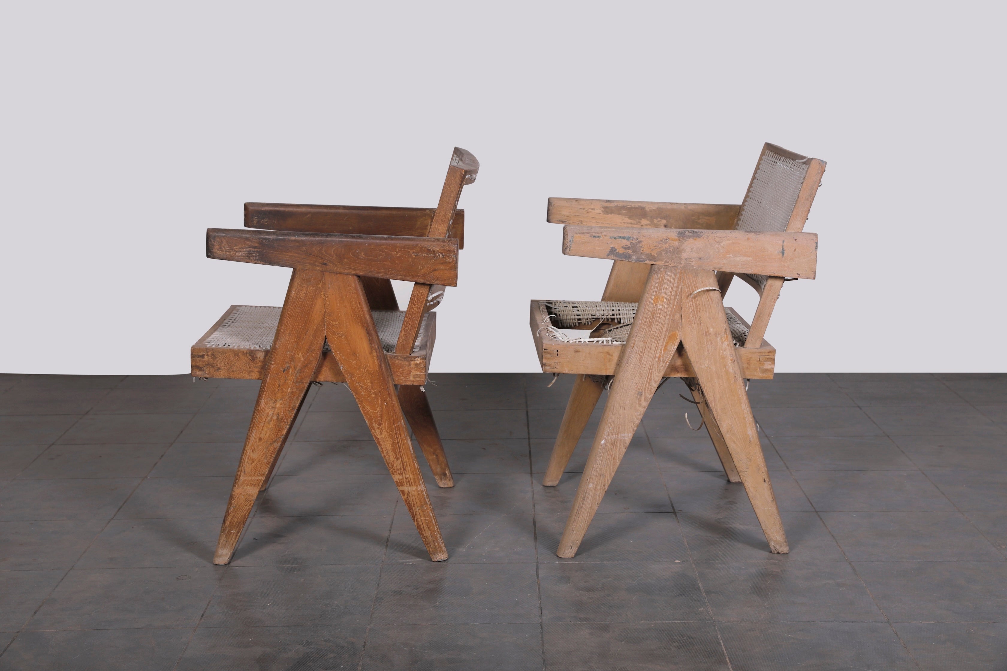 Pair of Connecting Back Chairs