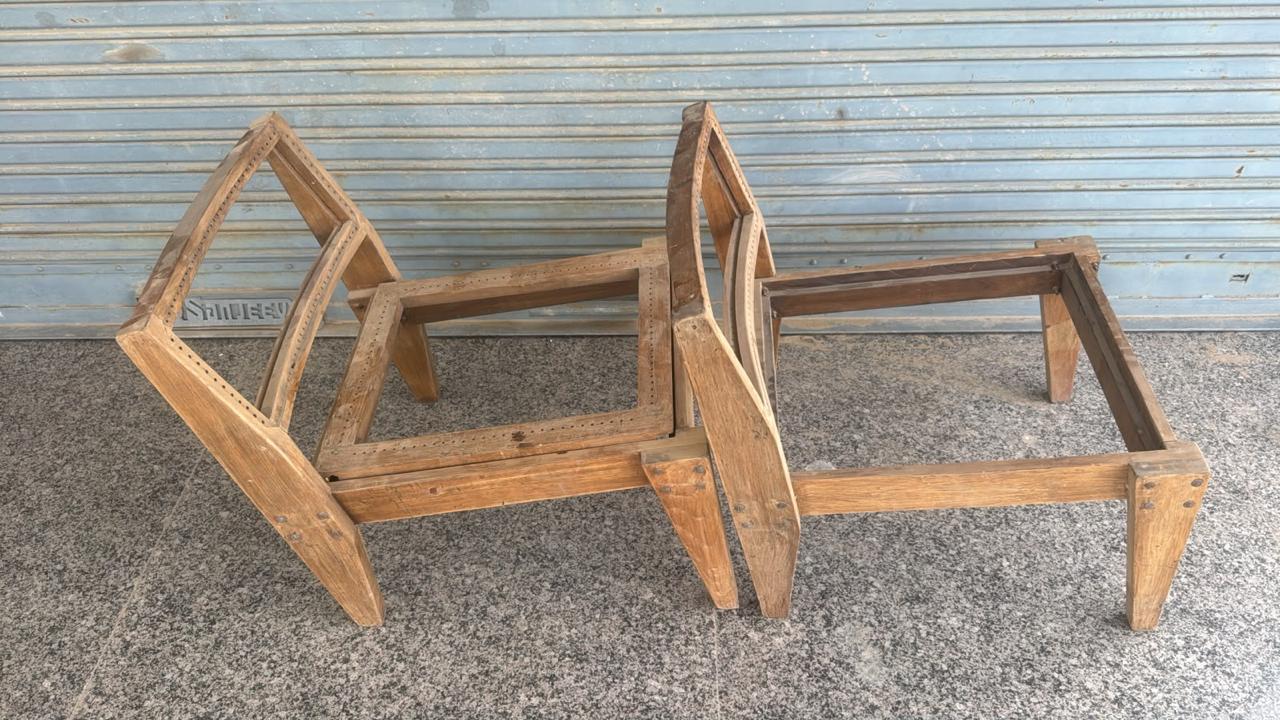 Pierre Jeanneret Pair of PJ-SI-10-A Fireside Chairs, PAU Provenance