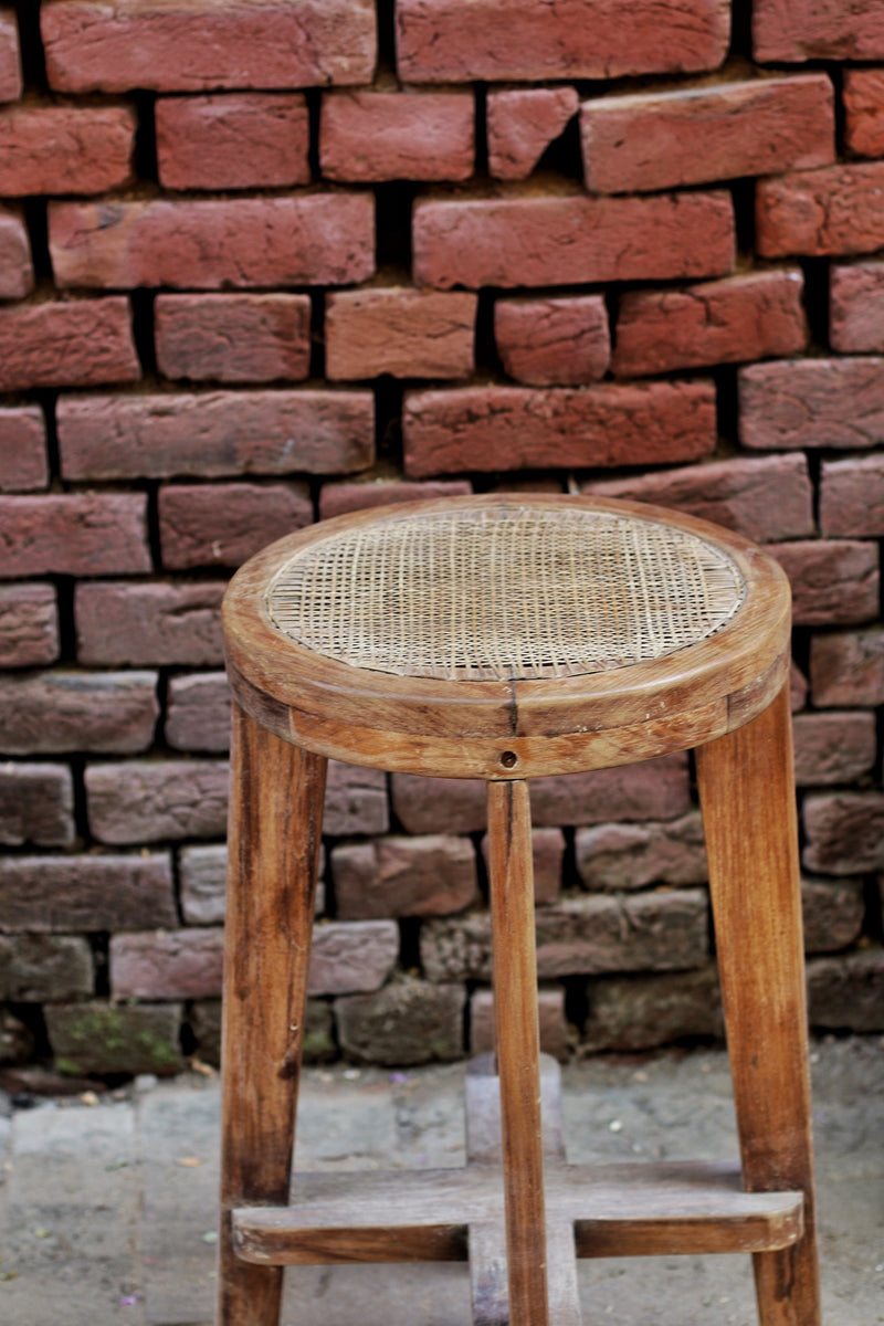 Cane Wooden Stool