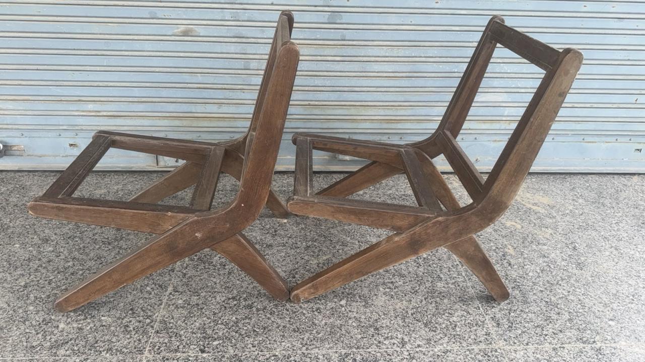 Pair of Pierre Jeanneret PJ-SI-60-A lounge chairs