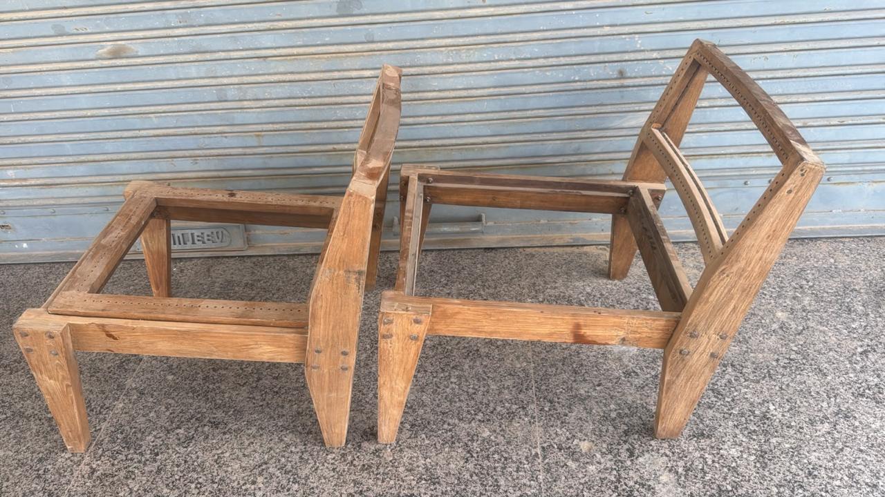 Pierre Jeanneret Pair of PJ-SI-10-A Fireside Chairs, PAU Provenance