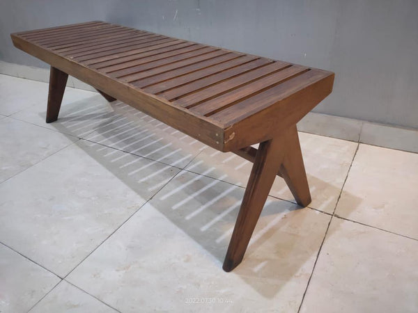 Slatted bench