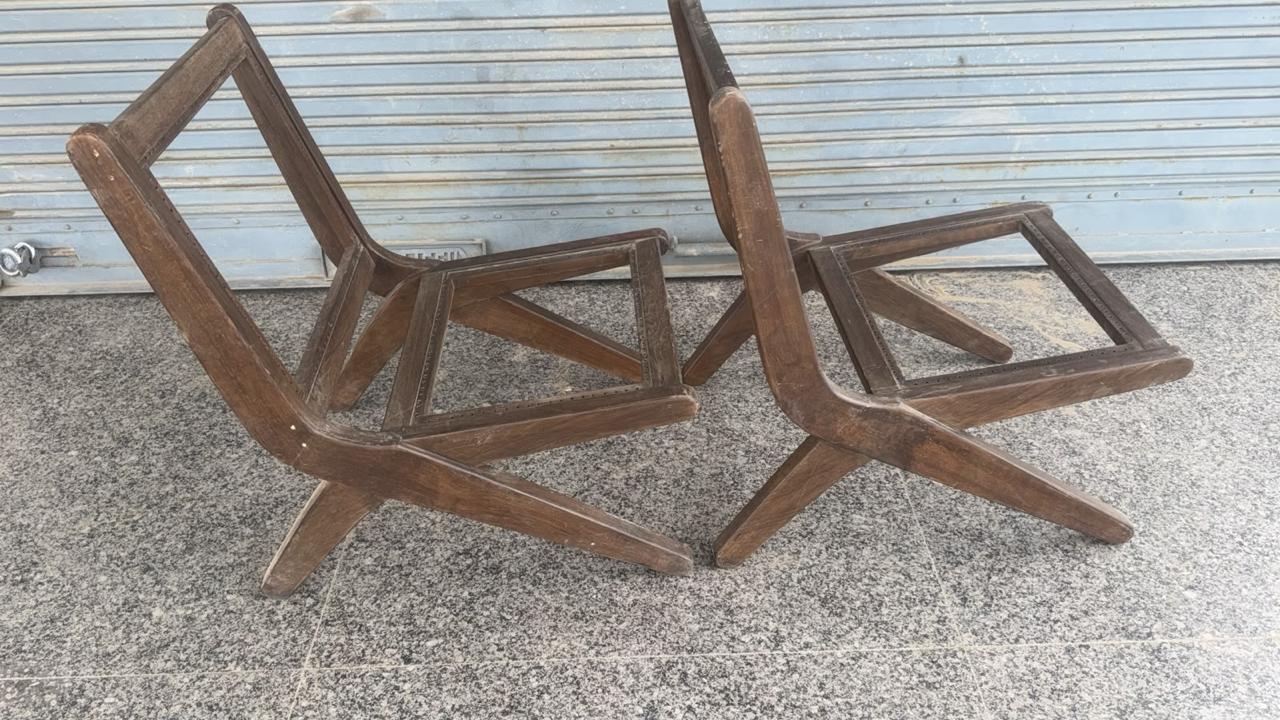 Pair of Pierre Jeanneret PJ-SI-60-A lounge chairs