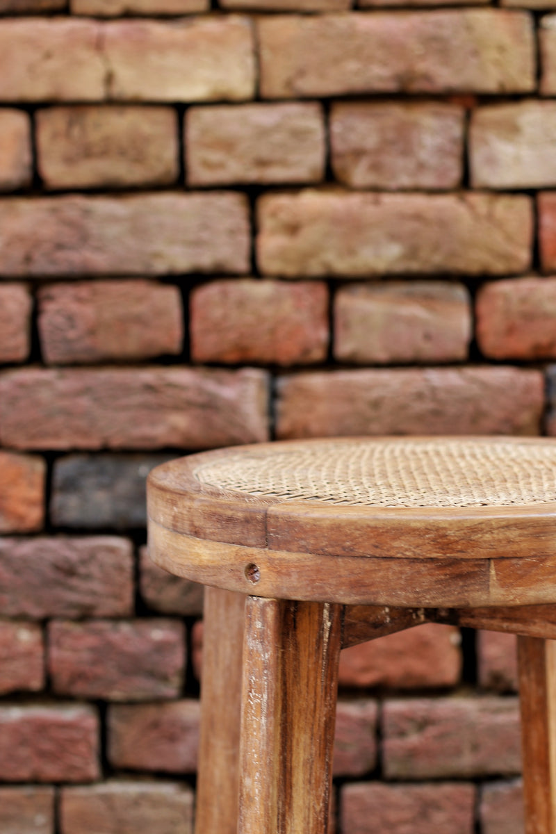 Cane Wooden Stool