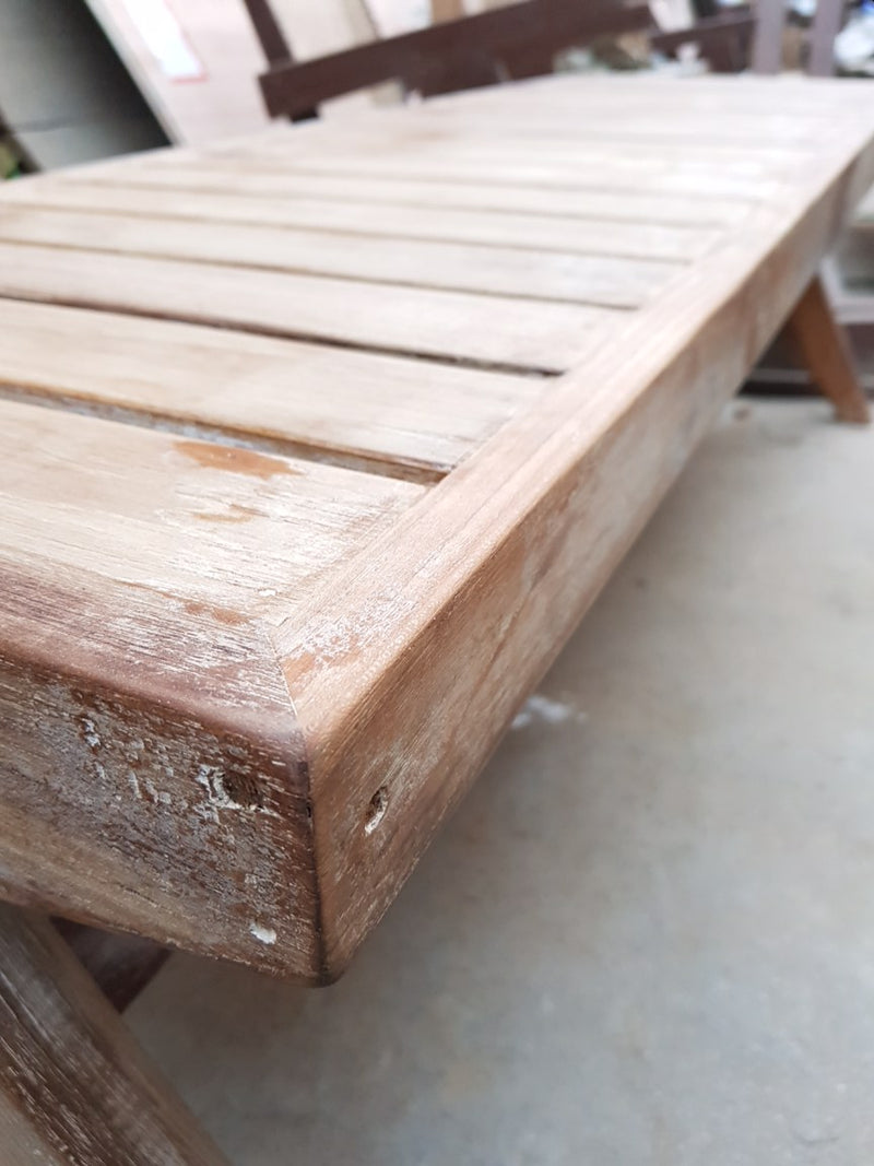 Wooden Slatted Bench