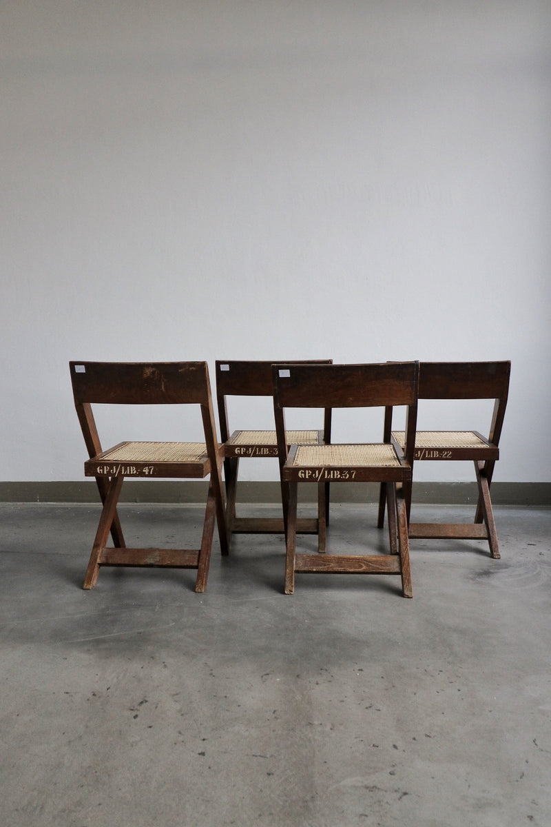 Set of 5 1950's library chairs