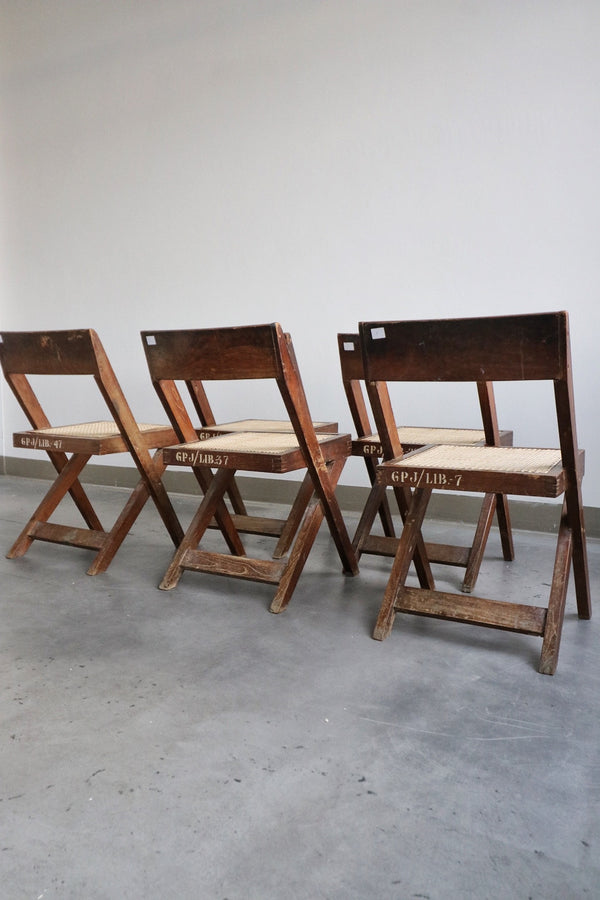 Set of 5 1950's library chairs