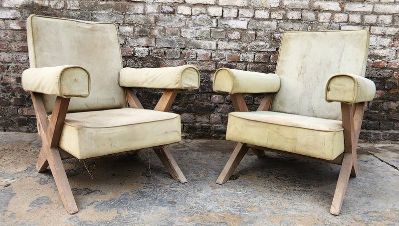 Pair of Cross leg Sofa chairs